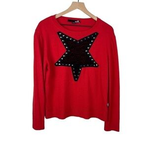 Love Moschino Star Studded Cashmere Blend Sweater
